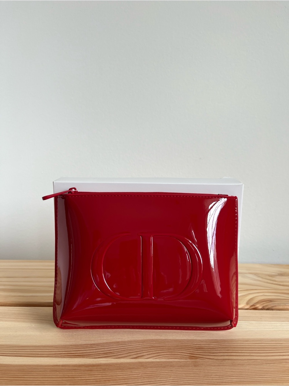 Dior Beauty Red Patent Cosmetic Pouch